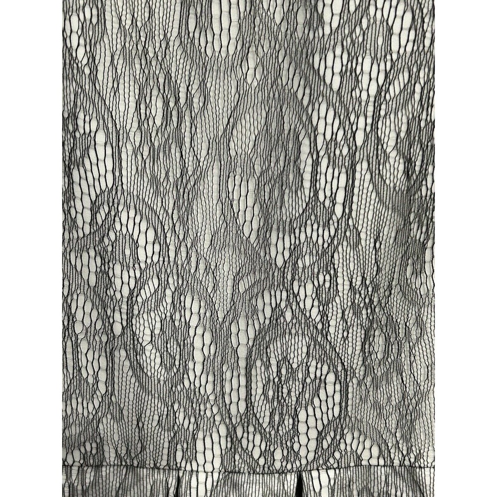 Zara Women’s White Black Floral Lace Sheer Top Upper Neck Zip Up Dress Size L - Picture 13 of 14